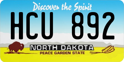 ND license plate HCU892