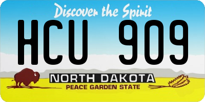 ND license plate HCU909