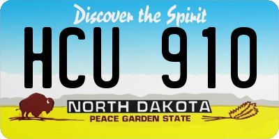ND license plate HCU910