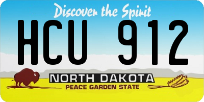 ND license plate HCU912