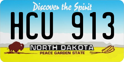 ND license plate HCU913