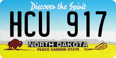 ND license plate HCU917