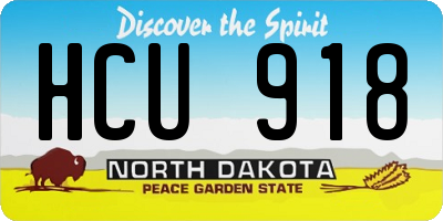 ND license plate HCU918