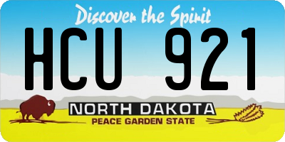 ND license plate HCU921