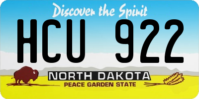 ND license plate HCU922
