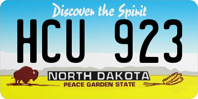 ND license plate HCU923