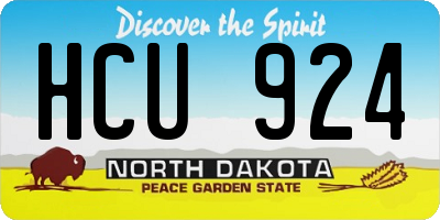 ND license plate HCU924