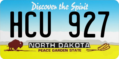 ND license plate HCU927