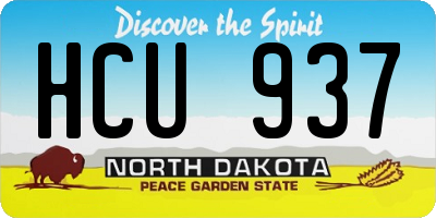 ND license plate HCU937