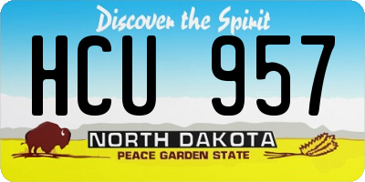ND license plate HCU957