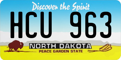 ND license plate HCU963