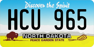 ND license plate HCU965