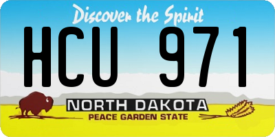 ND license plate HCU971
