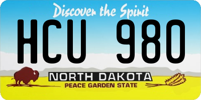 ND license plate HCU980