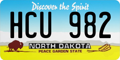 ND license plate HCU982