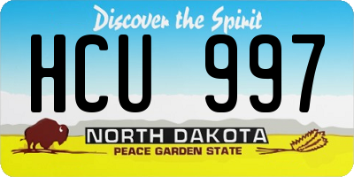 ND license plate HCU997