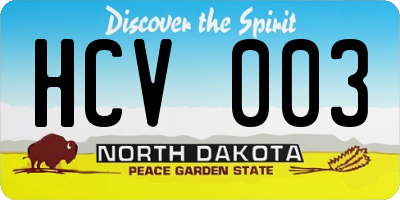 ND license plate HCV003