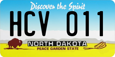 ND license plate HCV011