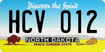 ND license plate HCV012