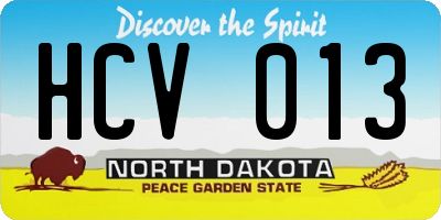 ND license plate HCV013