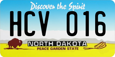 ND license plate HCV016
