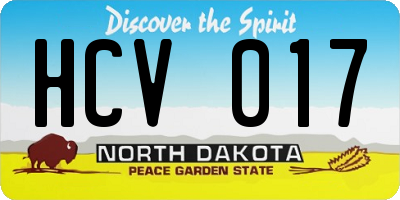 ND license plate HCV017