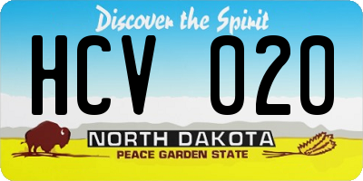 ND license plate HCV020