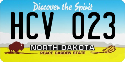 ND license plate HCV023