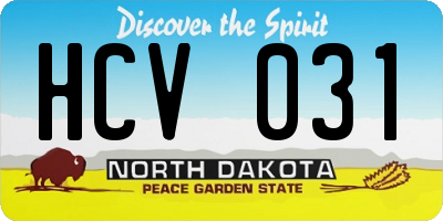 ND license plate HCV031