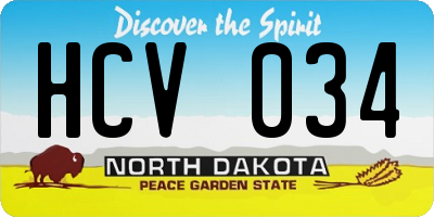 ND license plate HCV034