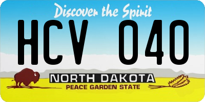 ND license plate HCV040