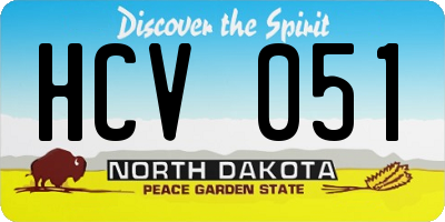 ND license plate HCV051