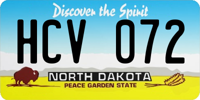 ND license plate HCV072