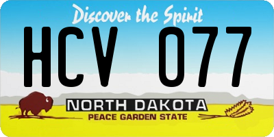 ND license plate HCV077