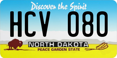 ND license plate HCV080