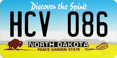 ND license plate HCV086
