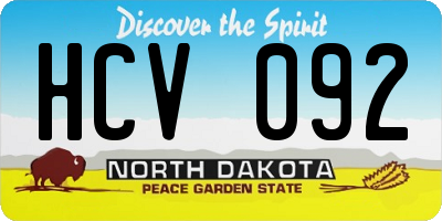 ND license plate HCV092