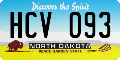 ND license plate HCV093