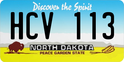 ND license plate HCV113