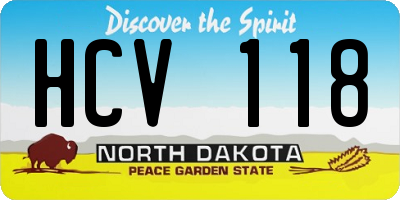 ND license plate HCV118