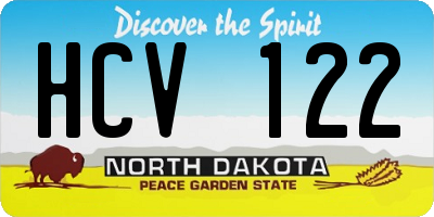 ND license plate HCV122