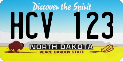 ND license plate HCV123
