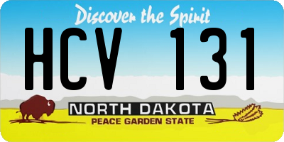 ND license plate HCV131