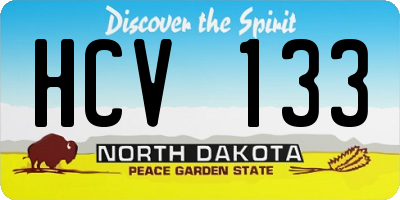 ND license plate HCV133