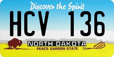 ND license plate HCV136