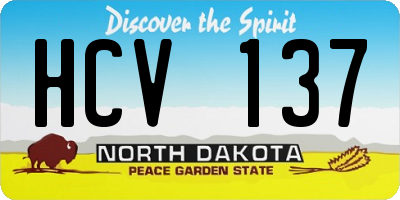 ND license plate HCV137