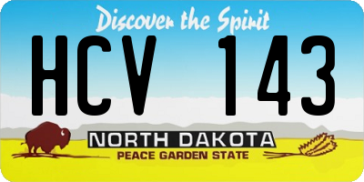ND license plate HCV143