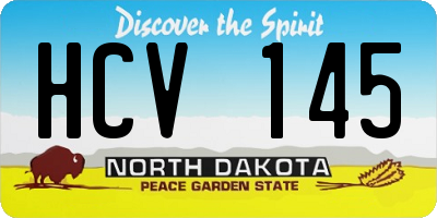 ND license plate HCV145