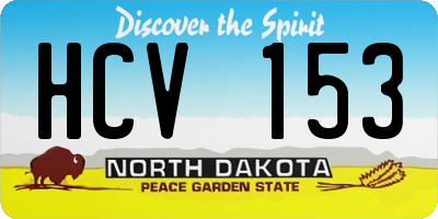 ND license plate HCV153