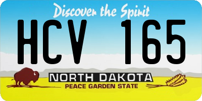 ND license plate HCV165